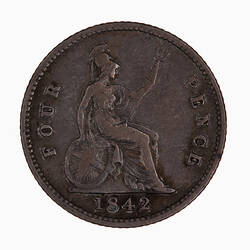Coin - Groat, Queen Victoria, Great Britain, 1842