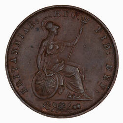 Coin - Halfpenny, Queen Victoria, Great Britain, 1853 (Reverse)