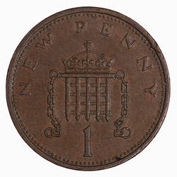 Coin - 1 New Penny, Elizabeth II, Great Britain, 1973 (Reverse)