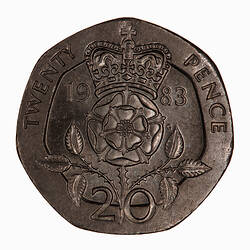 Coin - 20 Pence, Elizabeth II, Great Britain, 1983 (Reverse)