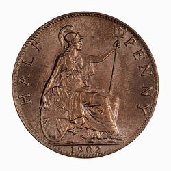 Coin - Halfpenny, Edward VII, Great Britain, 1902 (Reverse)