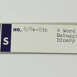 Paper Tape - DECUS, '8/8s-83b 4 Word Combined Debugging Package, Binary', circa 1968