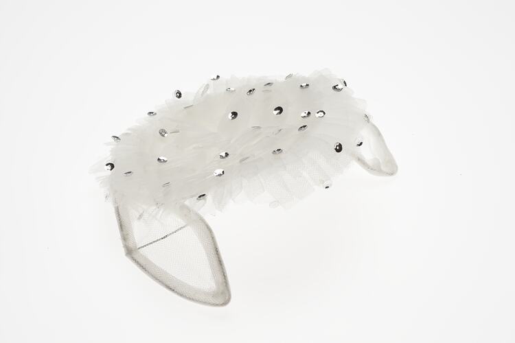 Headpiece - Wedding, Italian, White Net, 1957