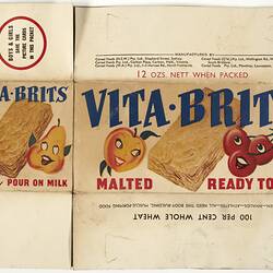 Packet - Vita-Brits, 12 Ozs, Cereal Foods Pty Ltd, 1950s-1960s