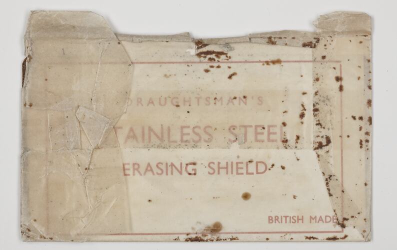 Erasing Shield - Stainless Steel, England, circa 1930s-1940s