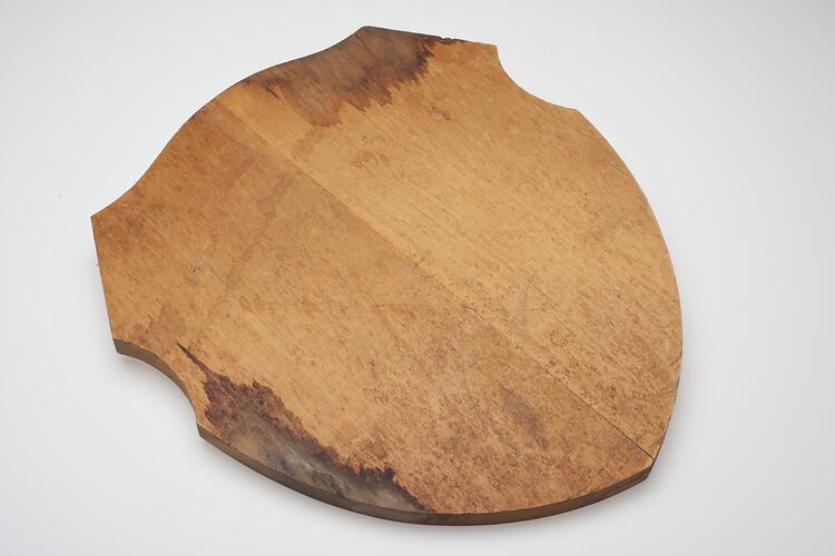 Plaque Base - Adolph Bruhn & Son, Wooden, Shield Shaped, circa 1970-1990