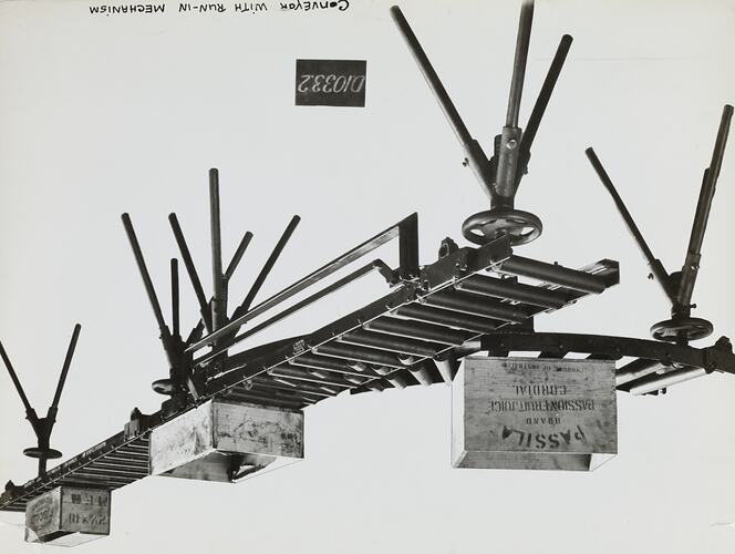 Photograph - Schumacher Mill Furnishing Works, 'Conveyor with Run-In Mechanism', Port Melbourne, Victoria, circa 1940s