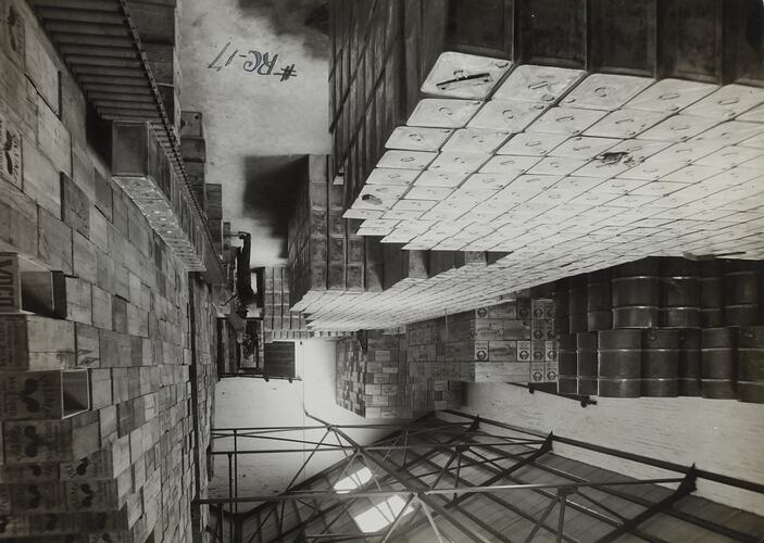 Photograph - Schumacher Mill Furnishing Works, Worker in Factory Stock Room, Port Melbourne, Victoria, 1929