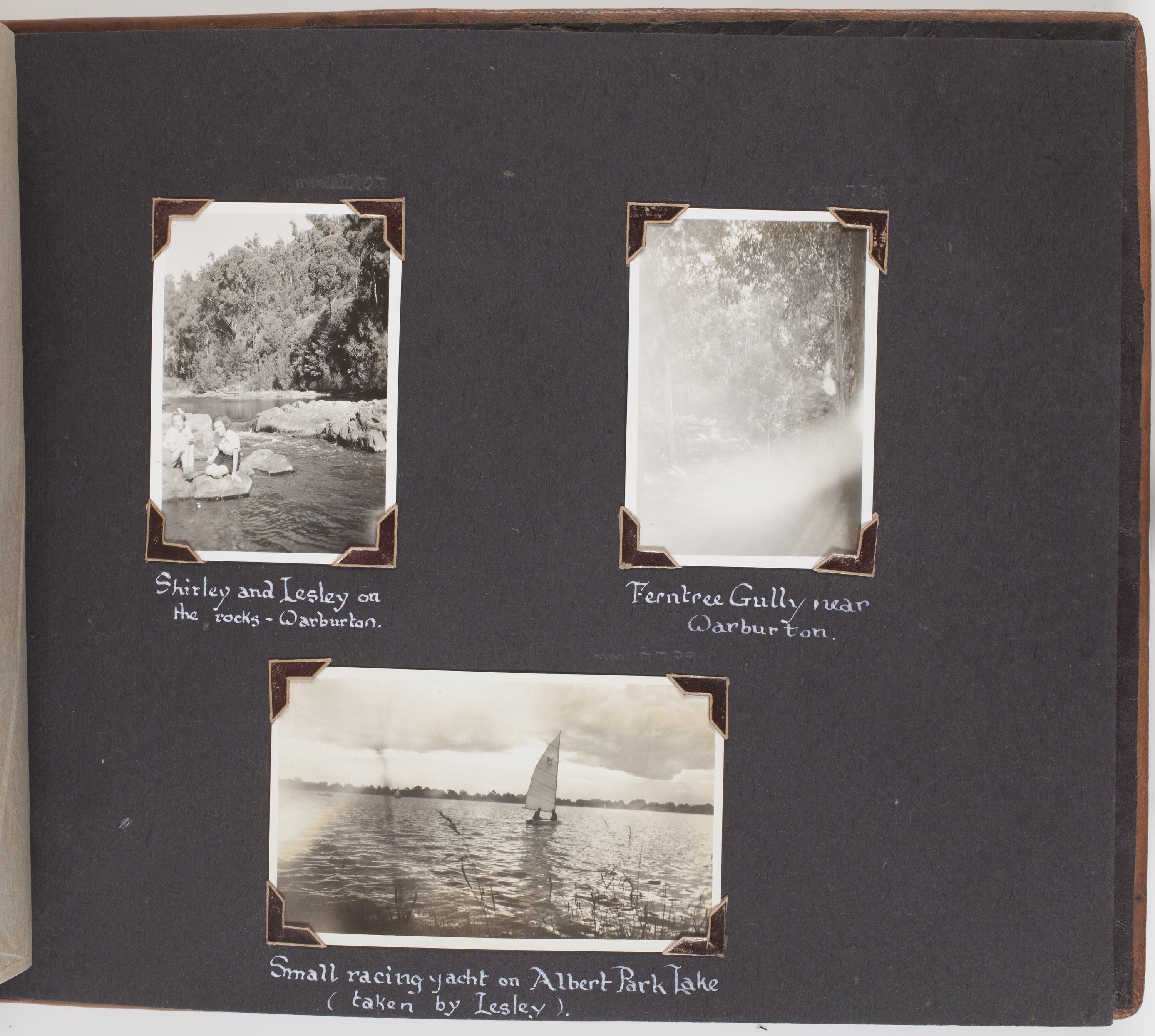 A black and white photograph from a family album documenting a voyage from England to Australia.