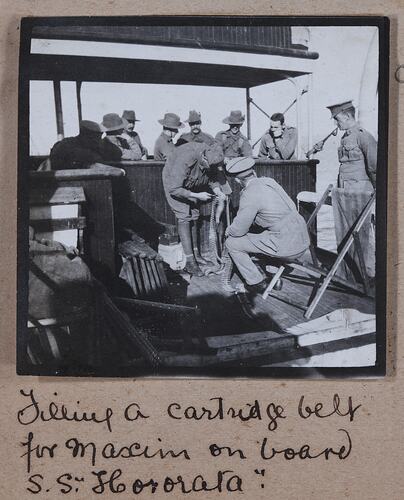 'Filling a Cartridge Belt', Captain Edward Albert McKenna, World War I, 1914-1915