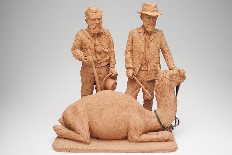 Sculpture - 'Burke and Wills', Mr. Leon Wolowski, Clay, 1985