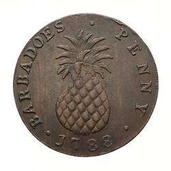 Token - 1 Penny, Sir Philip Gibbs, Barbados, 1788