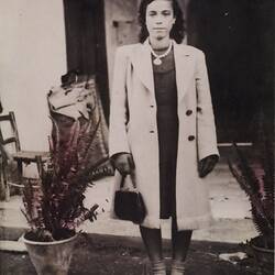 Photograph - Yildiz Eyiam Outside Her Family Home, Polis, Cyprus, 1951