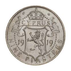 Coin - 9 Piastres, Cyprus, 1919