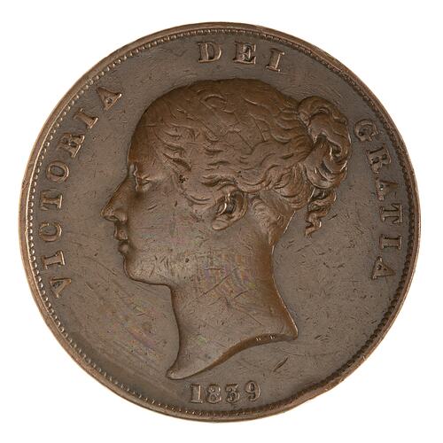 Coin - 1 Penny, Isle of Man, 1839