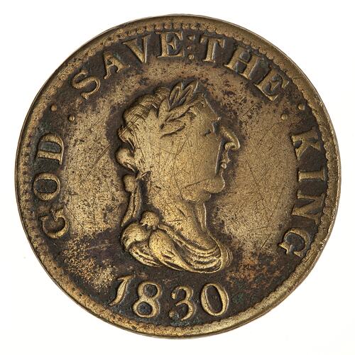 Coin - 1 Penny, John Caine, Castletown, Isle of Man, 1830