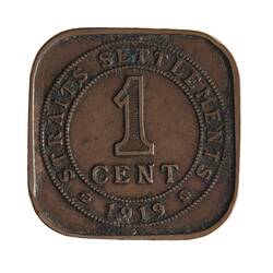 Coin -  1 Cent, Straits Settlements, 1919