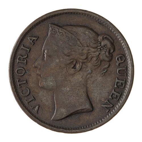 Coin - 1/2 Cent, Straits Settlements, 1845