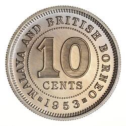 Proof Coin - 10 Cents, Malaya & British Borneo, 1953