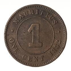 Coin - 1 Cent, Mauritius, 1882