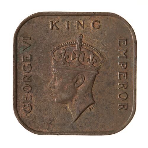 Coin - 1 Cent, Malaya, 1941