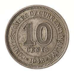 Coin - 10 Cents, Malaya, 1948