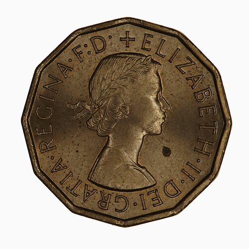 Coin - Threepence, Elizabeth II, Great Britain, 1966