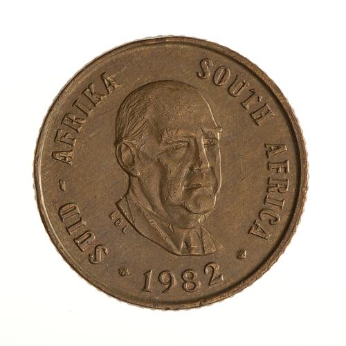 Coin - 1 Cent, South Africa, 1982