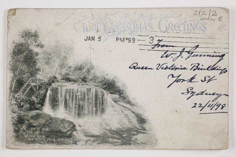 Postcard - Weeping Rock, Wentworth Falls, New South Wales, Australia, 1898