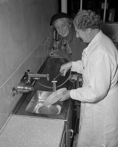 James McEwans & Co, Two Women at a Sink, Melbourne, Victoria, Aug 1954