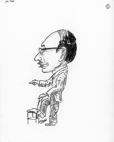 Caricature - George Hoven, No 3, 'Jim Tam', Kodak Australasia Pty Ltd, 1974