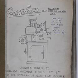 Page with line drawing of Gear Hobbing machine.