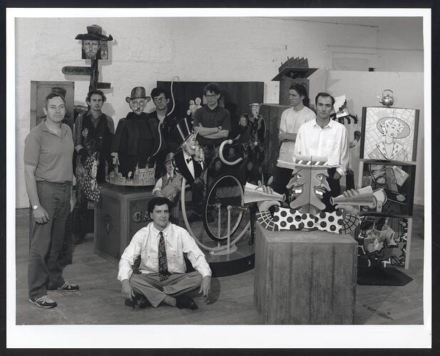 Photograph - Scienceworks, Group with Exhibition Display, Spotswood, Victoria, circa 1991