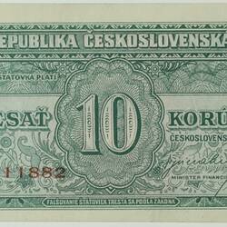 Paper Currency -10 Korun