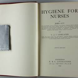 Book - ''Hygiene For Nurses'