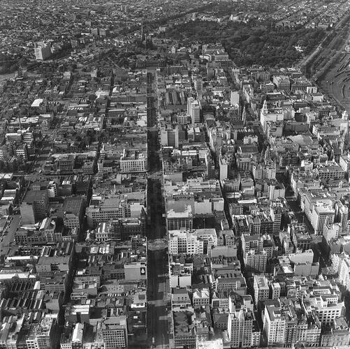 Negative - Aerial View of Melbourne, circa 1965