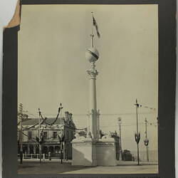 Photograph - Federation Celebrations, 'The Manufacturers Column, Intersection of Collins and Exhibition Streets', Melbourne, May1901