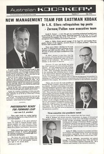 Newsletter - 'Australian Kodakery', No 37, July 1972