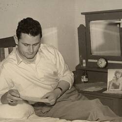 Digital Photograph - Bruno Ceresoli Reading Letter, Carlton, 1953