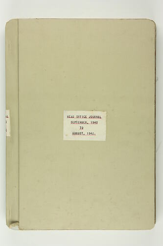 Journal - Kodak Archive, Series 5, 'Accounting Journals', Head Office Journal, Sep 1940 - Aug 1942