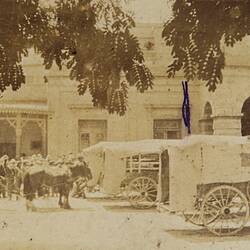 Photograph - Alexandria Railway Station with Waiting Ambulances, Egypt, World War I, 1915-1916
