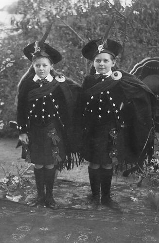 Two Children Dressed in Scottish Dancing Costumes, Victoria, circa 1917