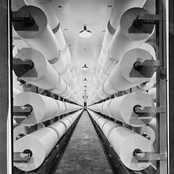 Glass Negative - Eastman Kodak, Rolls of Paper in Building 57, Kodak Park, Rochester, New York, USA, circa 1939