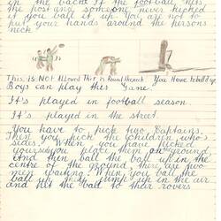 Document - Unidentified Author, Addressed to Dorothy Howard, Description of Ball Game 'Hit the Post', Aug 1954