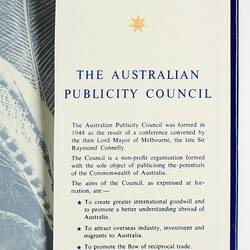 Book - Bryce Kinnear, 'The Land of the Southern Cross, Australia', Australian Publicity Council, 1956