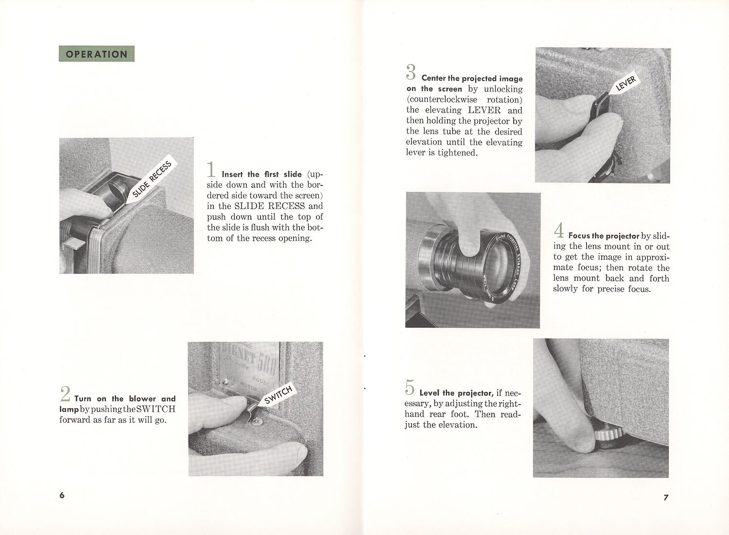 Notice Projecteur Stéréo Compco 500 – 14 Pages, 1962, état Neuf