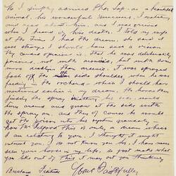 Letter - Saunders to Telford, Phar Lap's Death, 16 Apr 1932