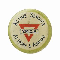 Badge - Active Service At Home & Abroad, Red Triangle, Adelaide Y.M.C.A, World War I, circa 1915-1918