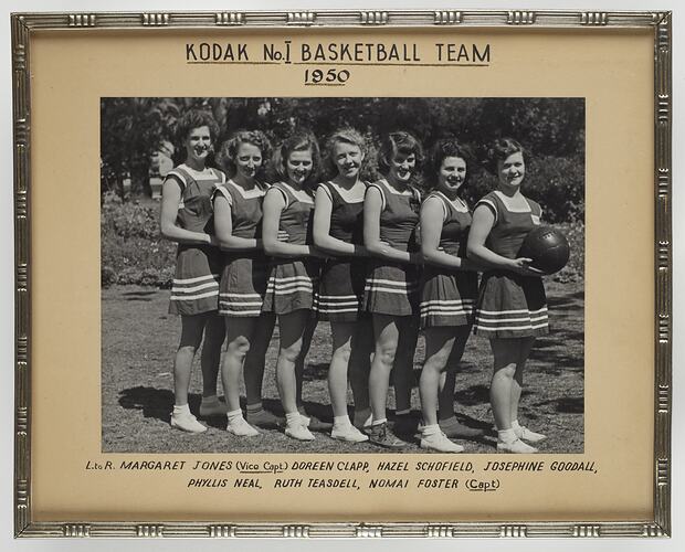 Kodak No. 1 Basketball Team', 1950, framed