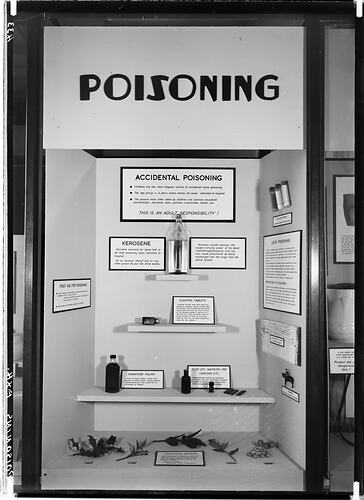 Glass Negative - Poisoning Display at the Institute of Applied Science (Science Museum), Melbourne, circa 1960s